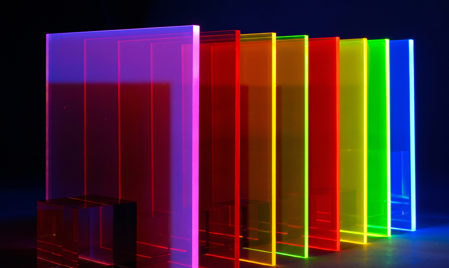Plaque Plexiglass Maroc fluorescente disponible en plusieurs couleurs lumineuses